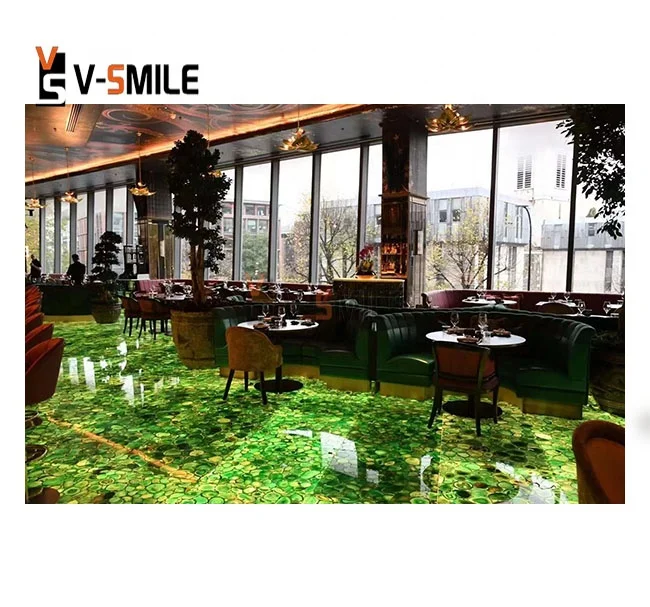 Green Agate countertop Backlit large agate slab for flooring and wall panel
