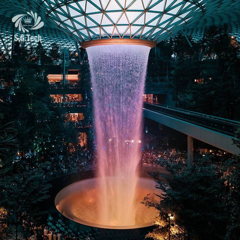 Customized 3D Water Curtain Waterfall Wall Indoor Outdoor Rain Fall Waterfall Stainless Steel Water Curtain