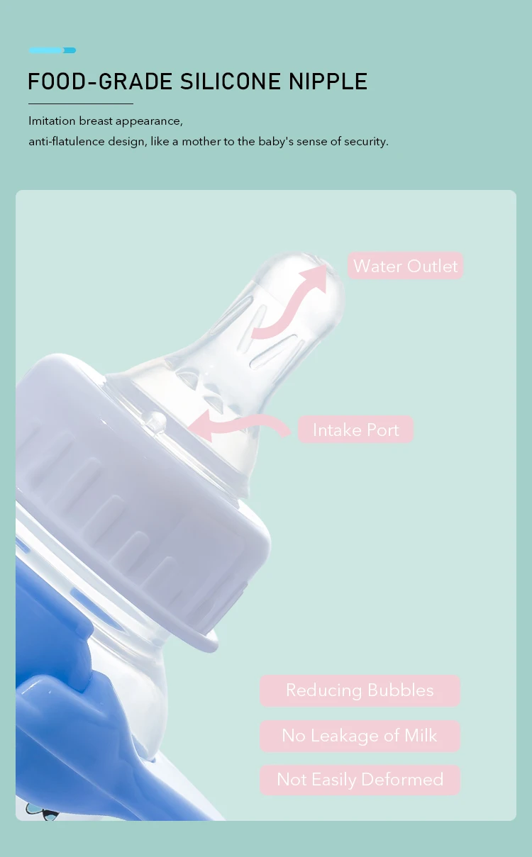 
Custom LOGO 125mL/4.2oz Cheap Double handle Eco-Friendly Cartoon animal head BPA Free latest baby bottle 