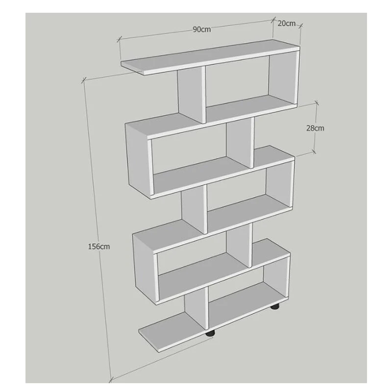 
5 Tiers wooden library block Book Shelves indoor Bookcase Books Organization storage Display Rack for home office decoration 