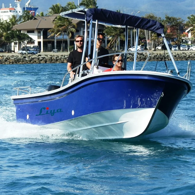 Liya 5m to 8m Customized Color Fiberglass Panga Boat Speed Fishing Boat for Sale
