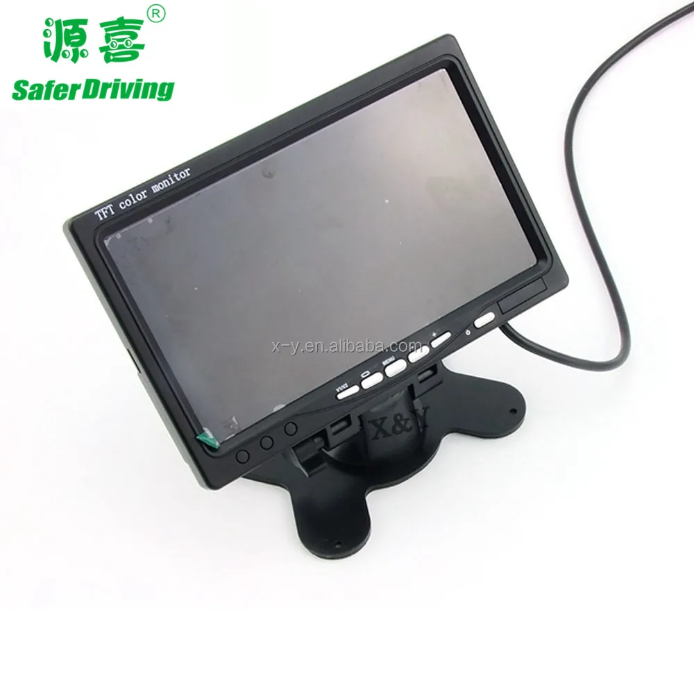 Car 7 Inch Monitor Display 12V-24V 7 inch TFT LCD Color HD Screen for Auto CCTV Reverse Rear View Backup Camera Stand or Shell