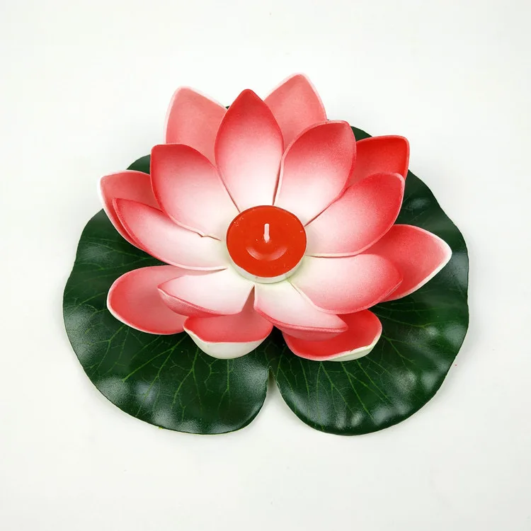 Factory Colorful  Chinese Lotus  Water Floating Lantern Flower Lights  Floating Lotus Water Lantern With Candle