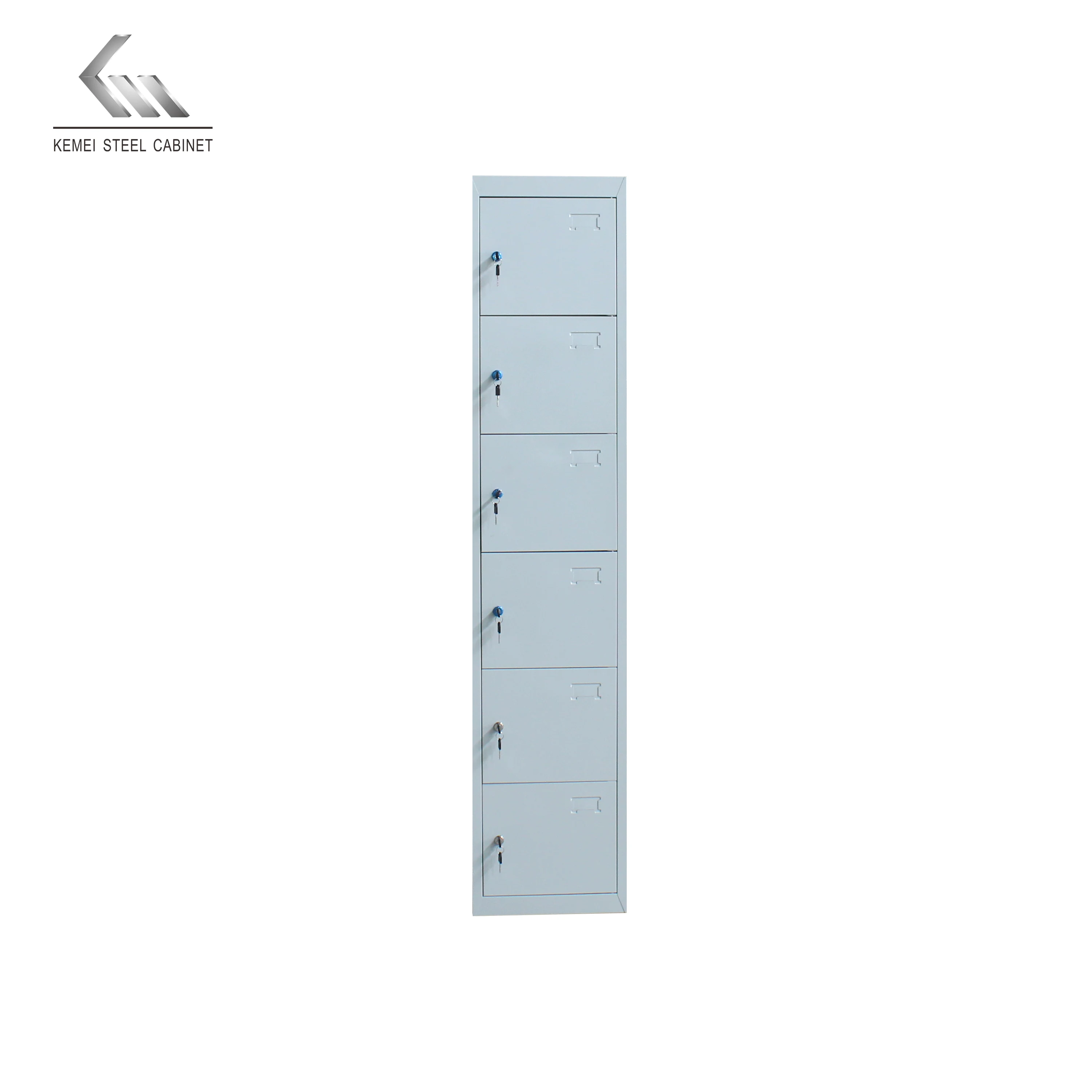 Commercial Custom Design Steel Line Furniture Metal Locker Cabinet 6 Doors For Gym Steel Commercial Clothes Storage Locker