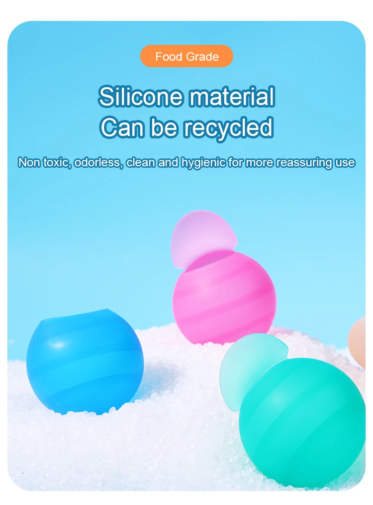 2024 New Summer Fun Toys Silicone Refillable Water Bomb Splash Ball Reusable Water Balloons For Kids Adults Water Fight Game