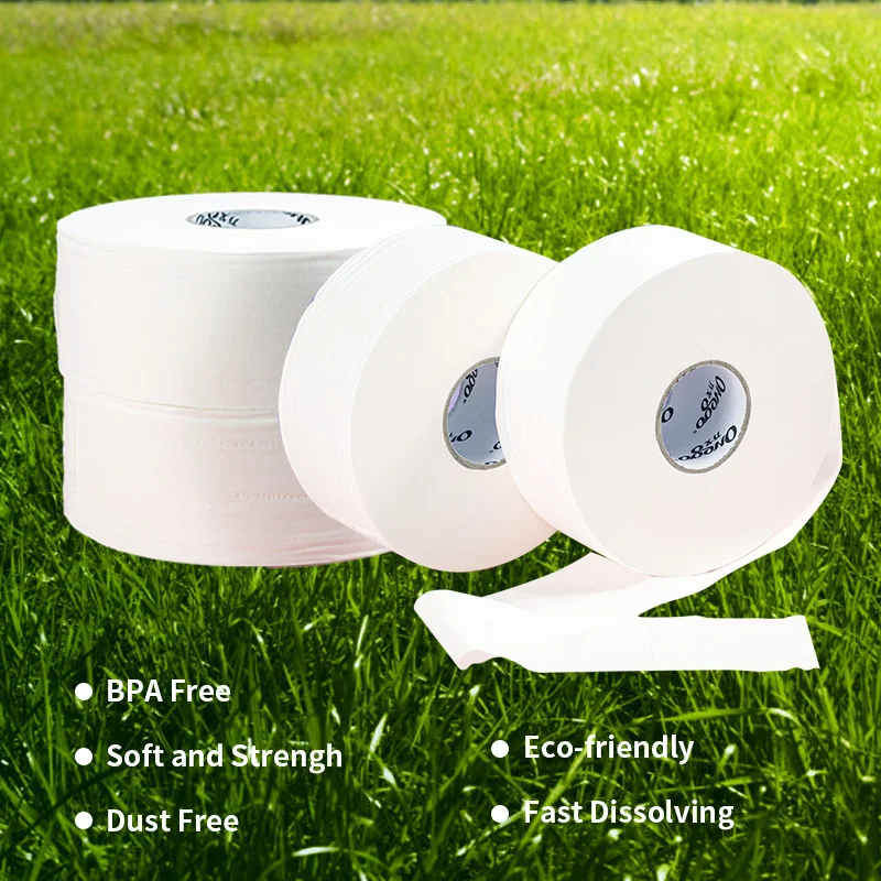 Wholesale White 2 Ply Commercial Use Bathroom Eco-friendly Embossed Tissue Toilet Paper