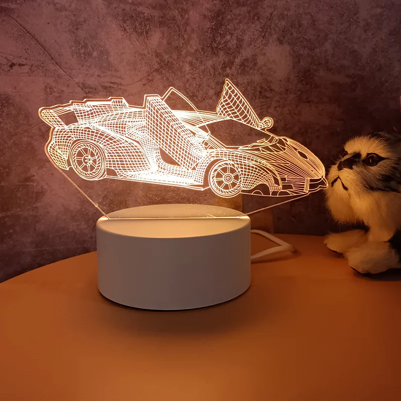 Креативный светодиодный ночник в спальню детская прикроватная лампа с 3D рисунком из мультфильмов USB настольная праздничный подарок 3d-лампа BTS для мальчиков и девочек