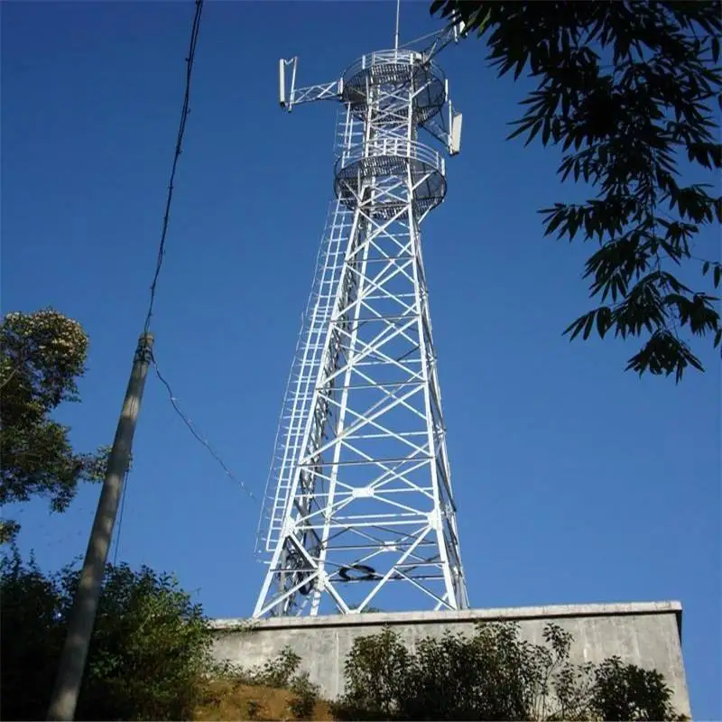Hot Dip Galvanized GSM Telecom Communication 25m angle steel antenna tower
