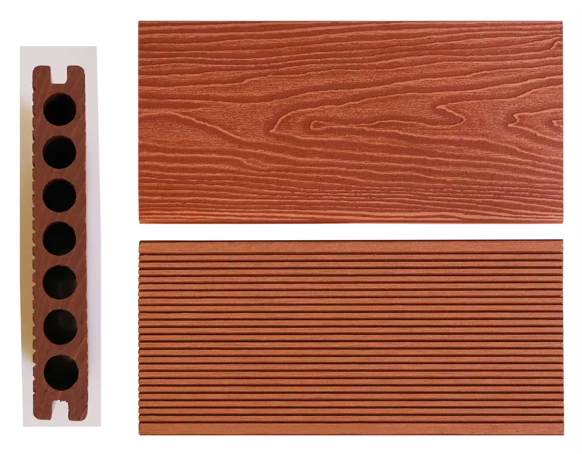 Hot-slae Hollow Wood Plastic Composite Decking Waterproof Outdoor Wpc Decking Floorings