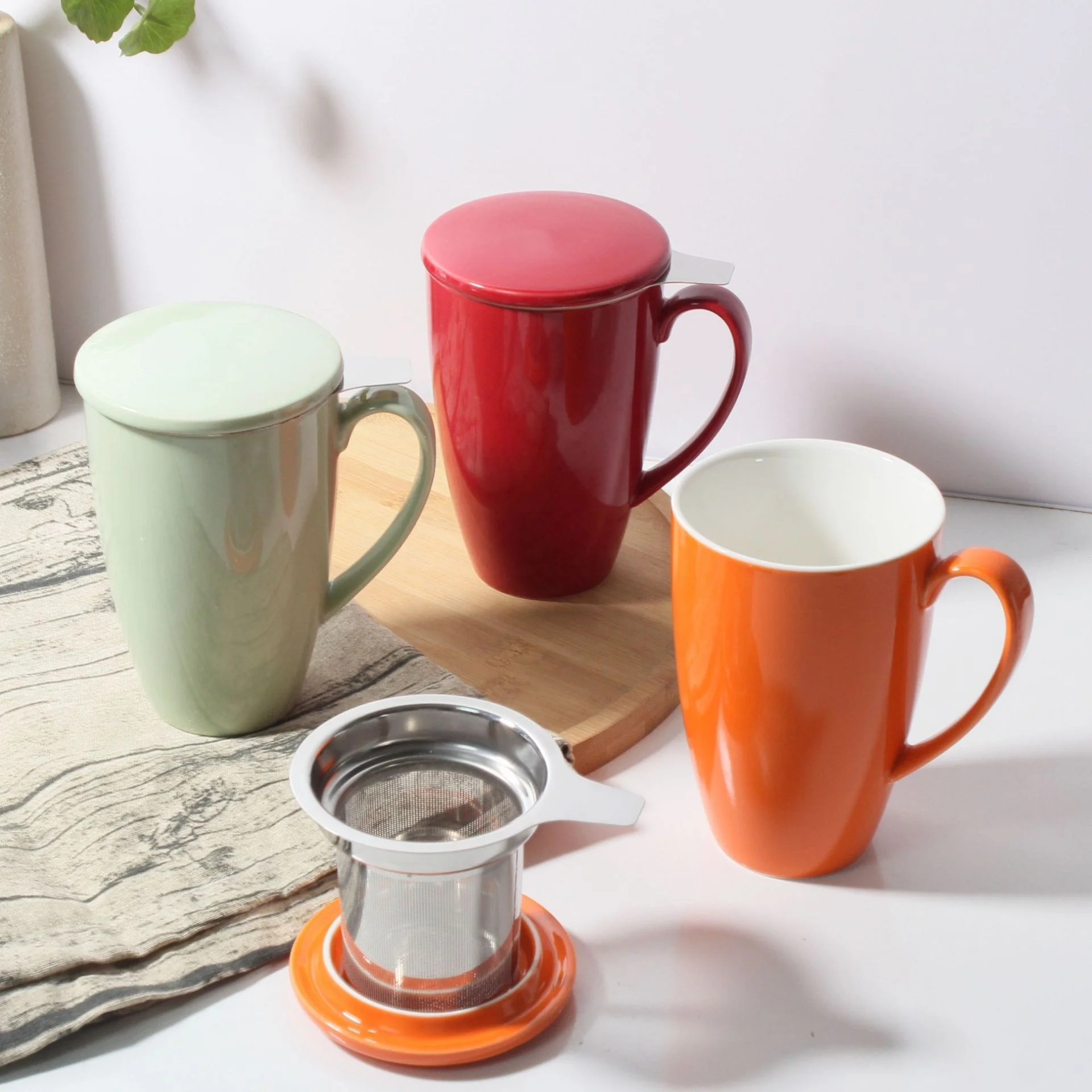 Custom 16oz Loose Leaf Tea Infuser Mug Ceramic Cup with Strainer