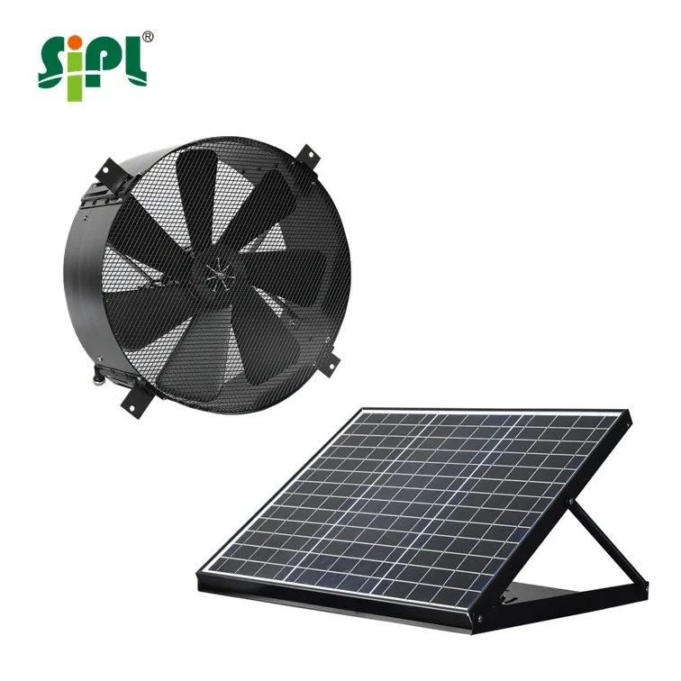 14 inch strong brushless DC motor driven 40W solar powered air circulation gable vent wall mounted cooling exhaust fan