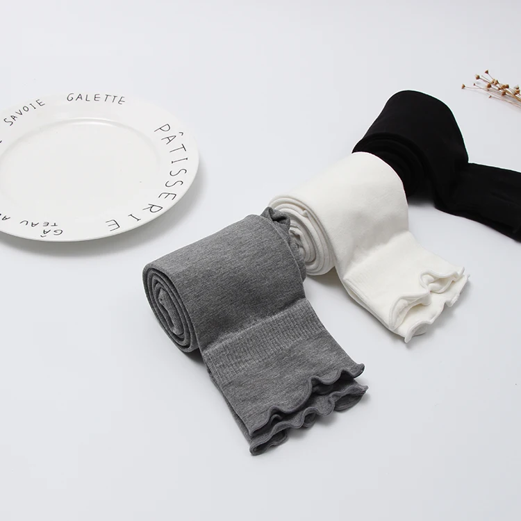 Hosiery factory custom simple design soft cotton knitted baby children tights