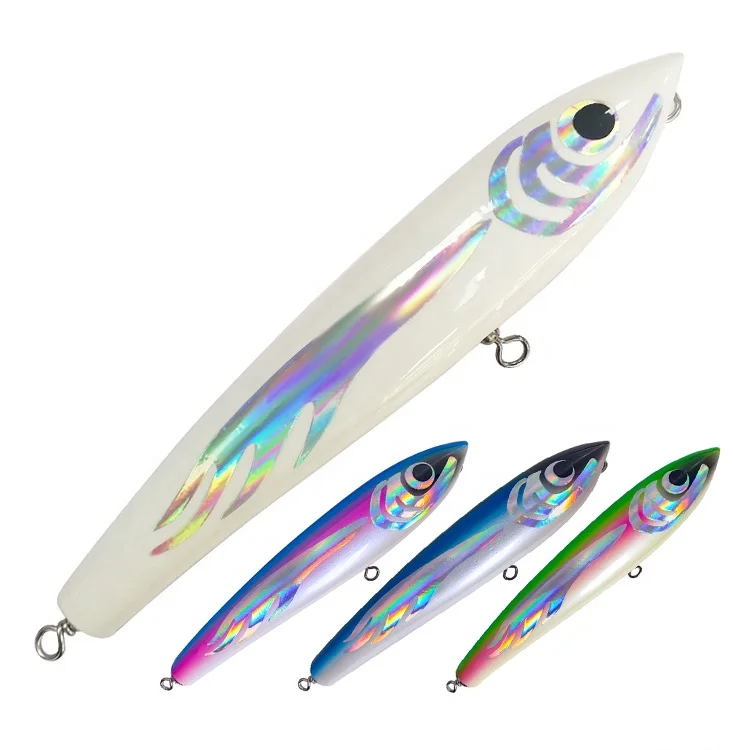 120g High Quality Pencil Wood Lure Trolling Topwater Stick Baits Wooden Fishing Lures Tuna