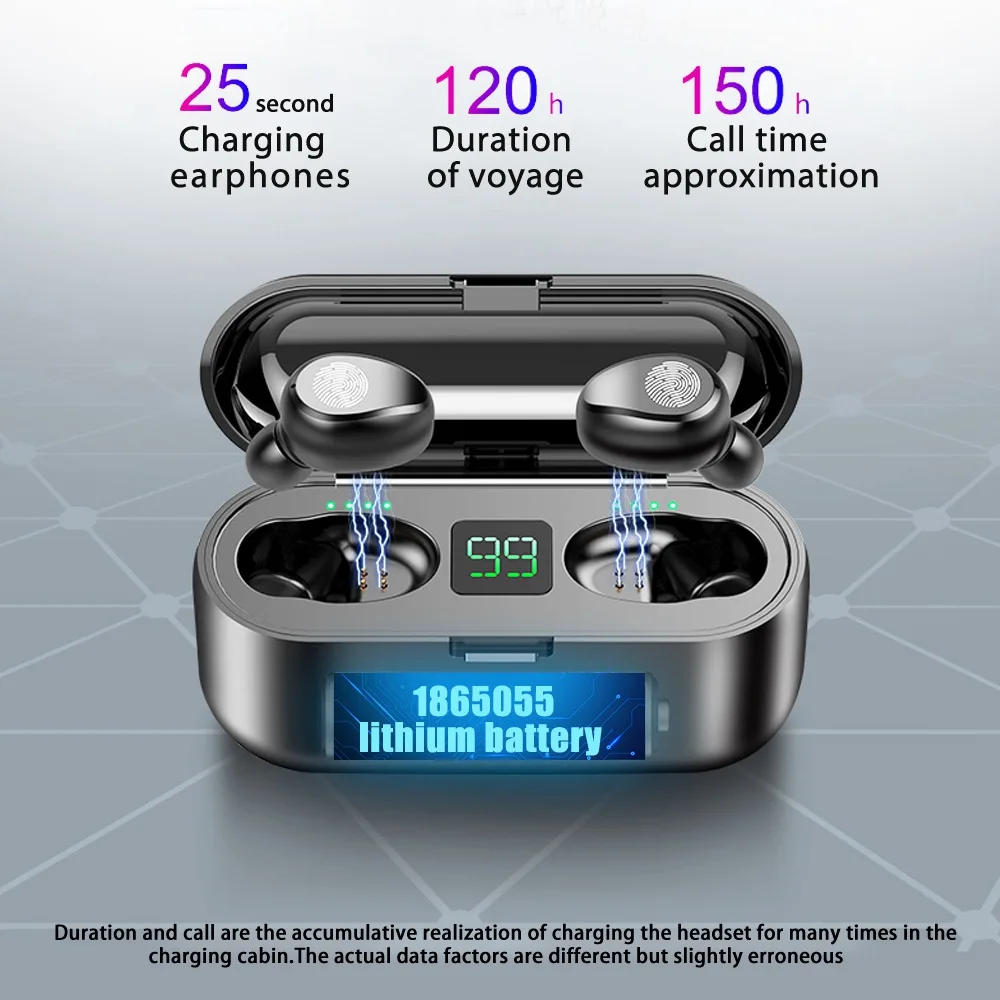  30% Off F9 аудиофоны мини 5 0 True Gps Наушники-вкладыши Tws беспроводные наушники Auriculares F9-5 игровая гарнитура стерео