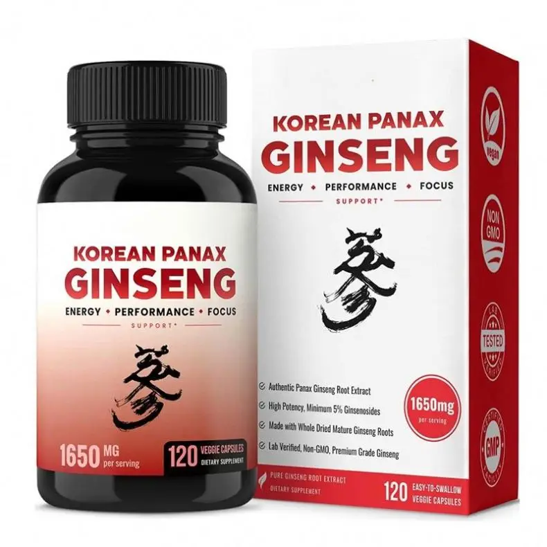 OEM/ODM Korean Red Panax Ginseng Capsules For Energy Performance & Focus
