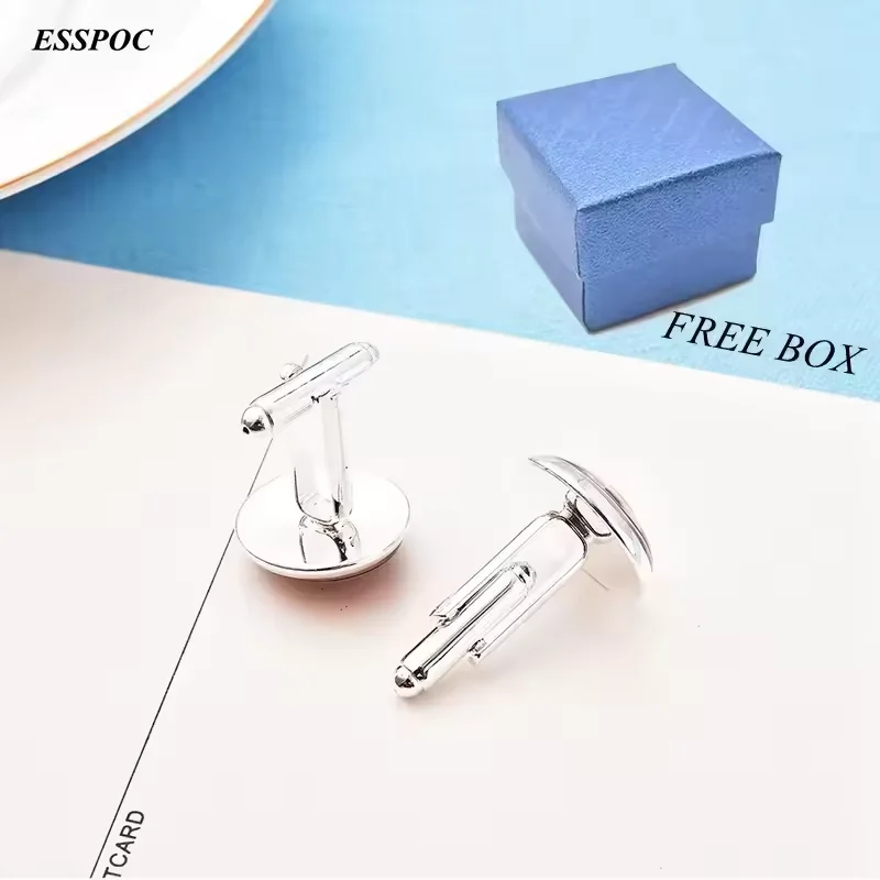 High Quality National Flag Cuff Links Gift Box Round Glass Dome Gemstone Australian Fiji Samoa Stainless Steel Cufflinks for Men