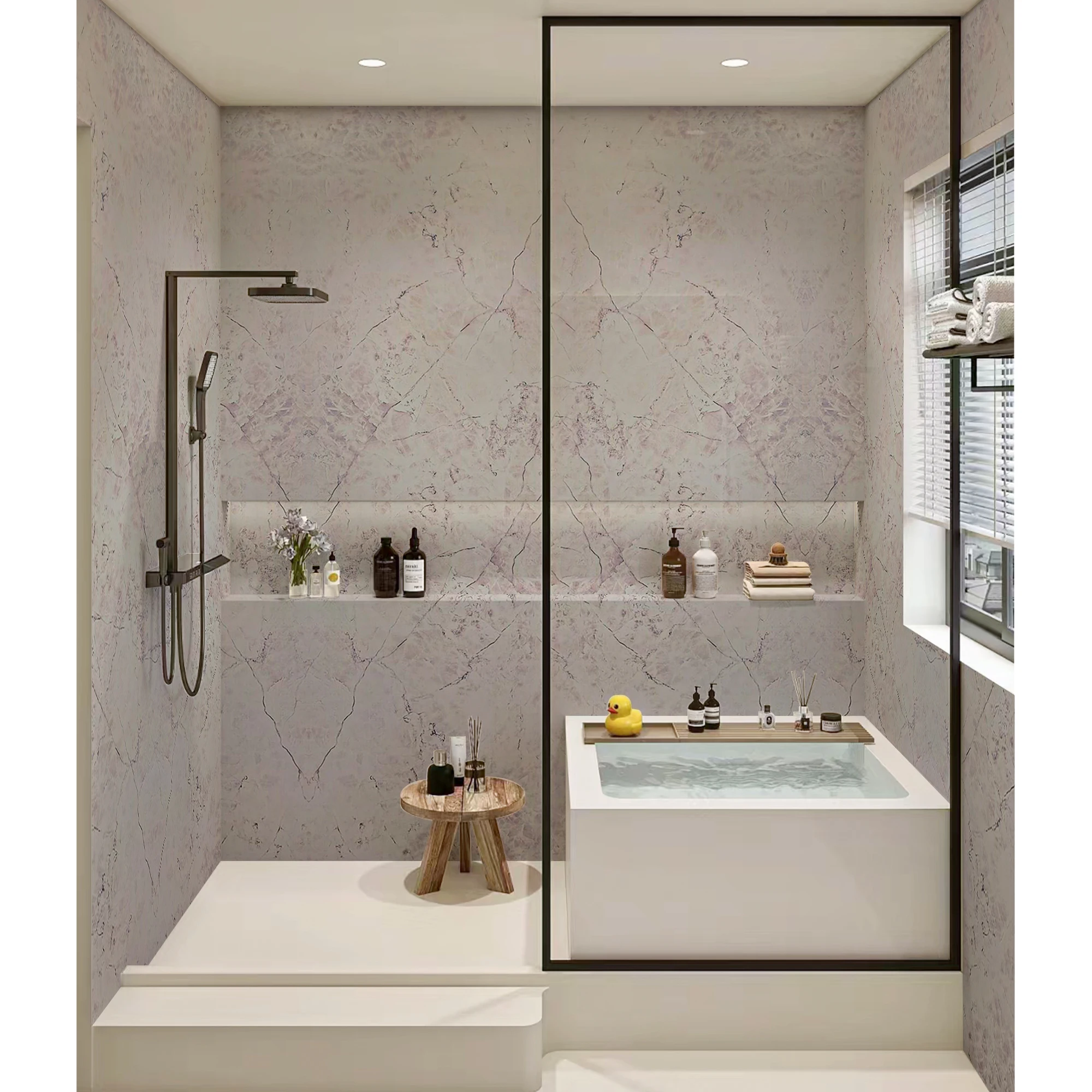 MC New Arrive Crack Resistant Impact Resistant Slate Culture Stone Cladding Exterior Wall Panel 3D Tub Surround Wall Panel