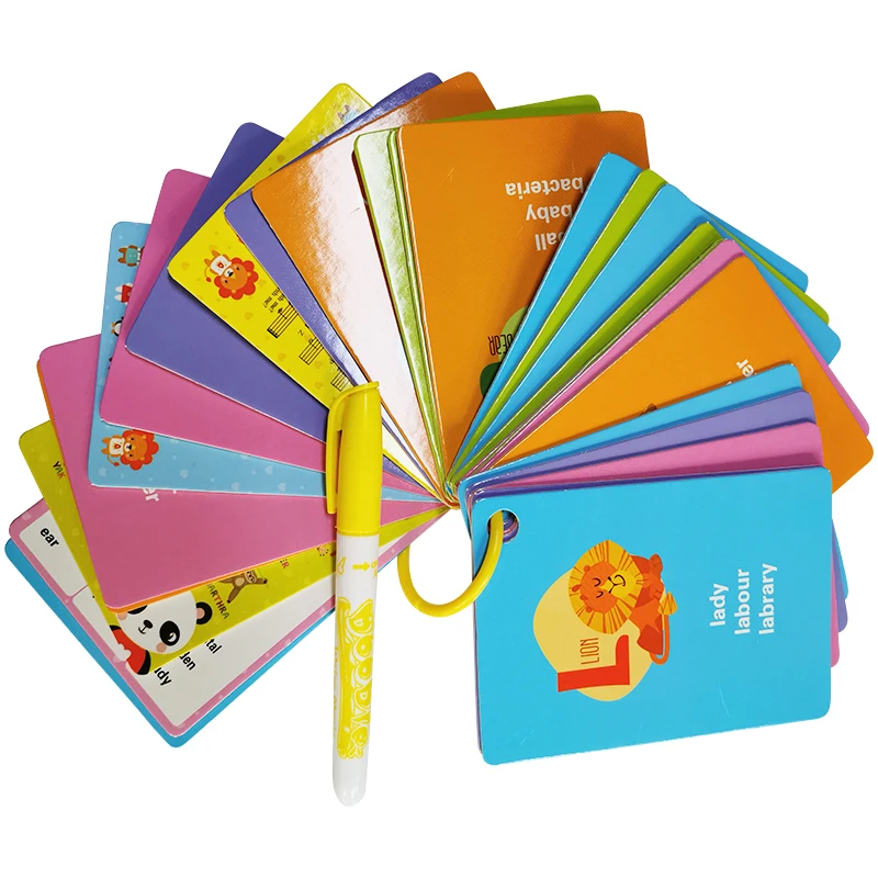 English learning toys kids water drawing learning cards with doodle pen