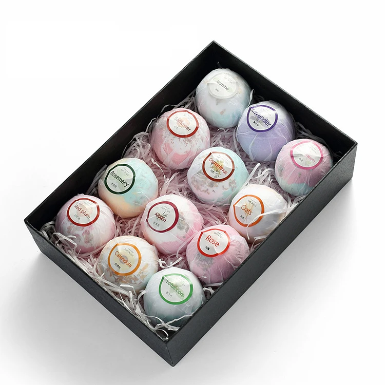 Фирменная торговая марка OEM, Органическая Бомба для ванны, ароматерапия, радужные бриллиантовые Бомбочки для ванны, подарочный набор