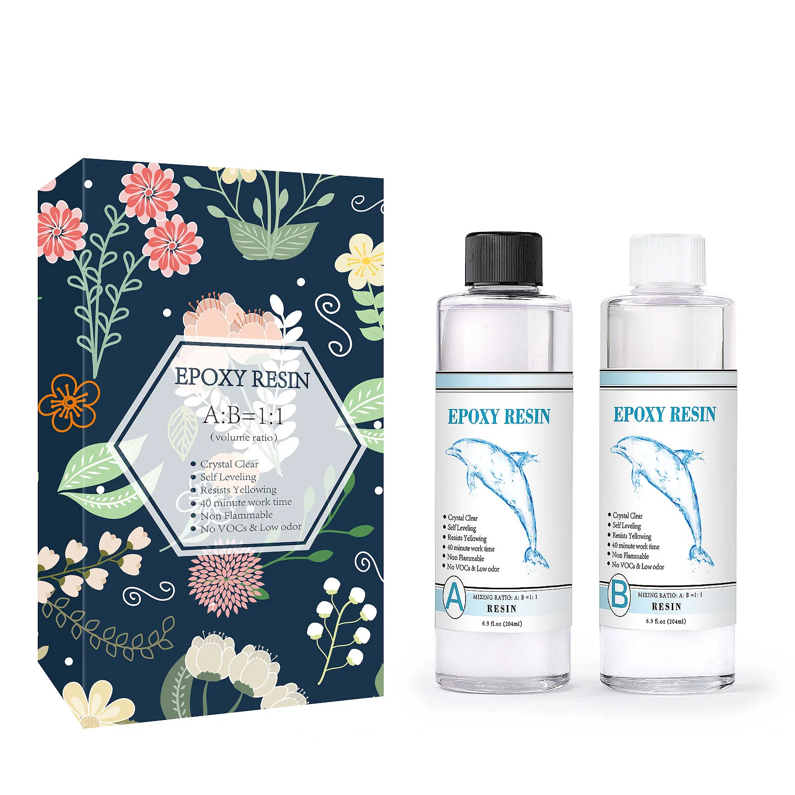 Osbang 408 ml OS-820 crystal clear epoxy resin for floor coating and DIY handwork