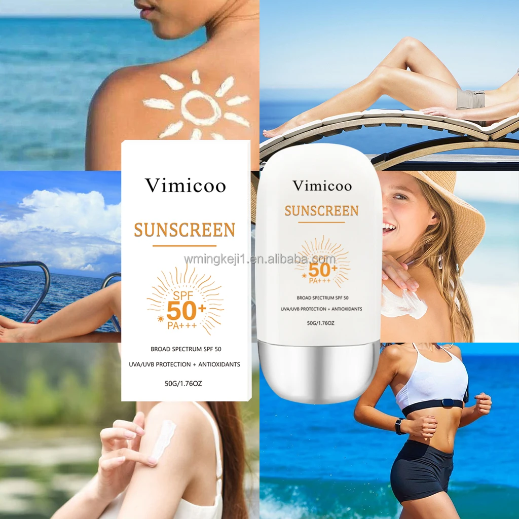 Private label Broad Spectrum SPF 50+ PA+++ Sunscreen moisturizing UVA UVB UV Protection Antioxidants Skin Facial Body Sunscreen
