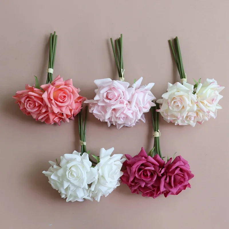Sevenstar High Quality Mix Color Real Touch Rose Artificial Moisturizing Latex Roses Flower Wedding Bouquets For Bride
