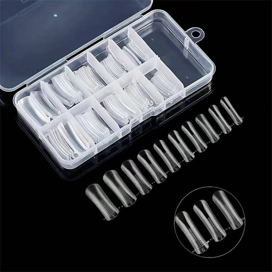 100Pcs/Box Dual Forms Mold UV Gel Quick Building Mold For False Nail Tip Extension Top Mold Nails Plastics Forms
