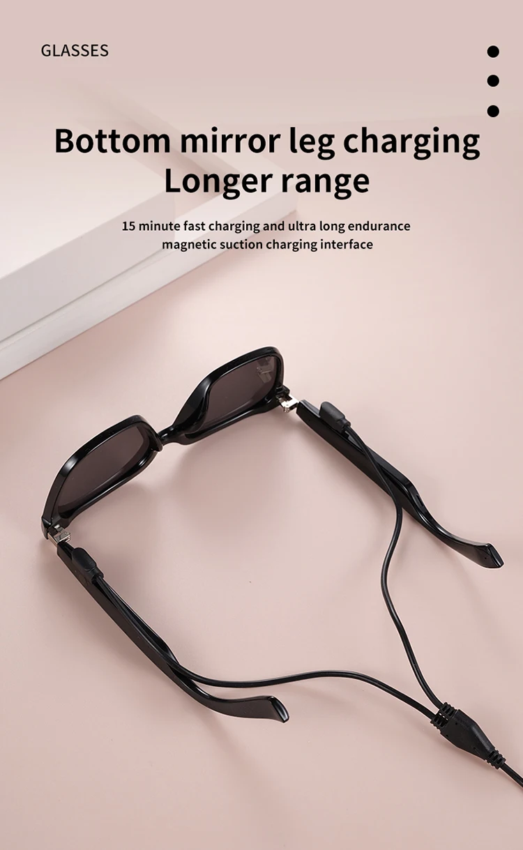 Women MZ07 fashion OEM smart glasses with BT call Anti Reflective Black Shades Sunglasses