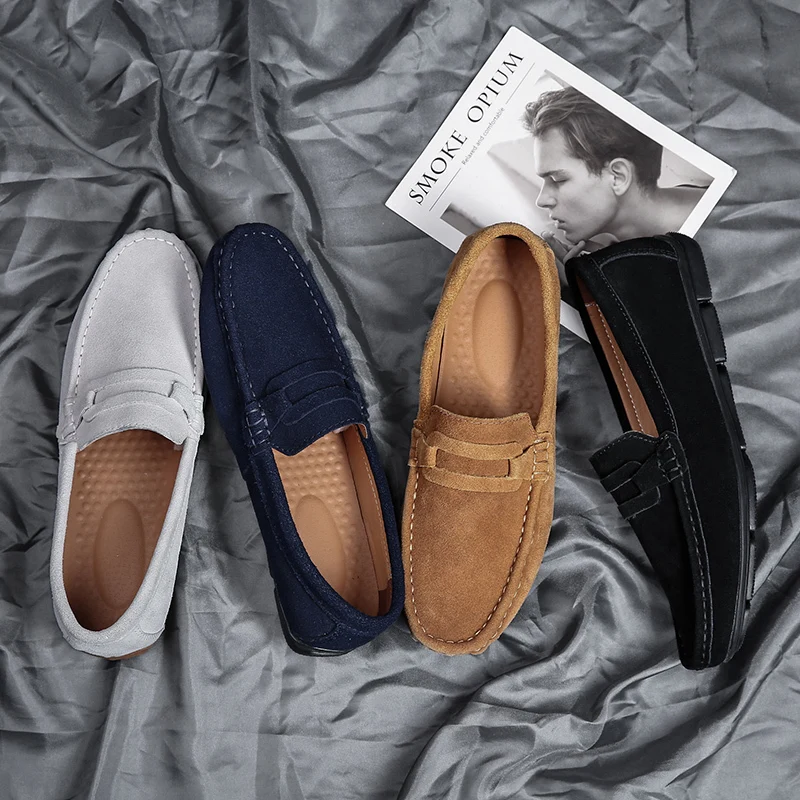 Wholesale Men Classic Leather Shoes Moccasin Gommino Driving Shoes Soft Loafers For Men
