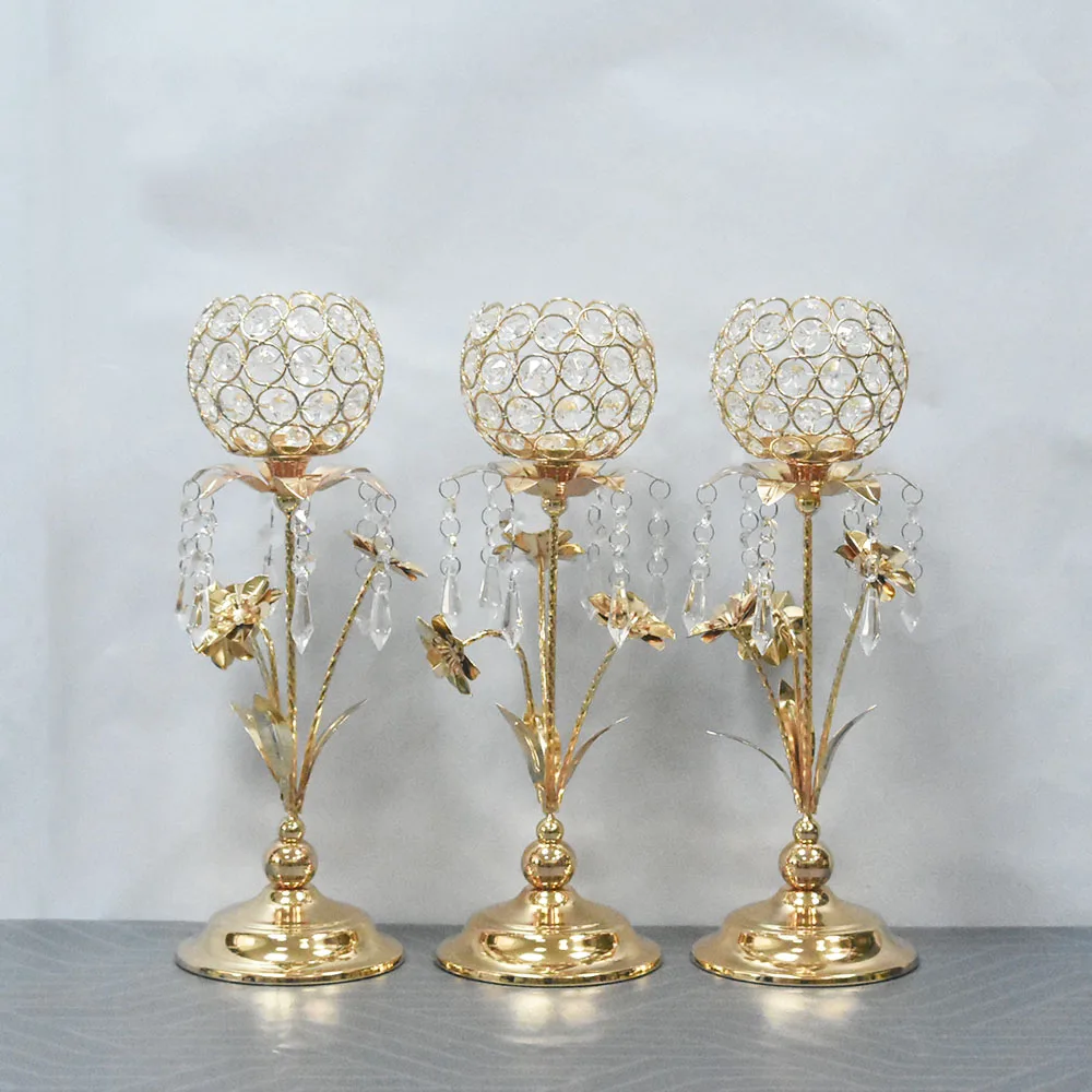 metal candle holder Set of  crystal candlestick holder metal candle holders lanterns candle jars