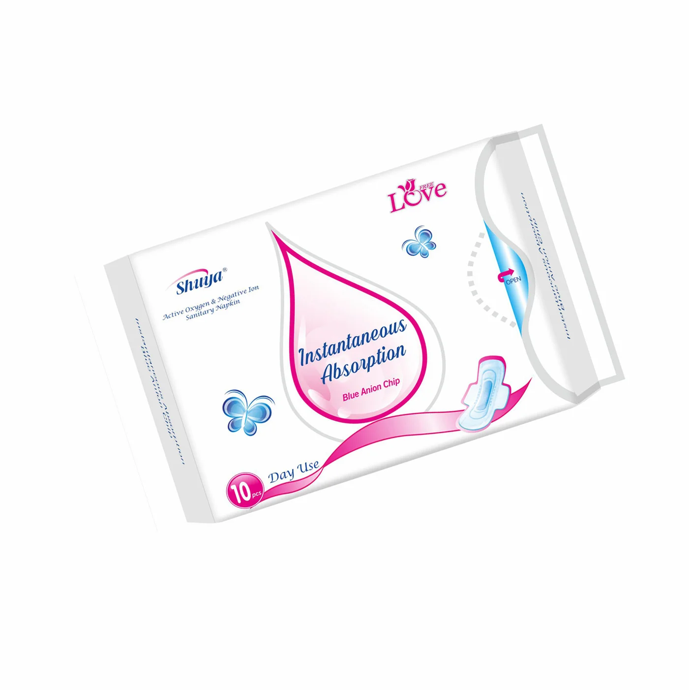 Factory Disposable Women Hygiene Products Organic Cotton Menstrual Pads Overnight Sanitary Napkin
