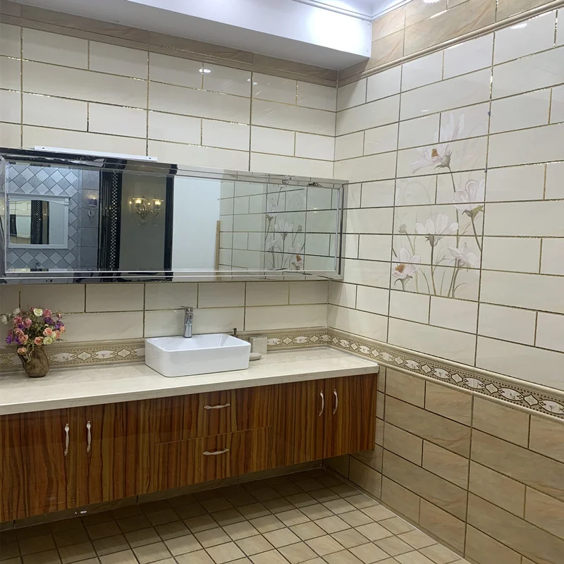 Golden line wall tiles Interior Shower and Bathroom Ceramic Wall Tile Design 30x60