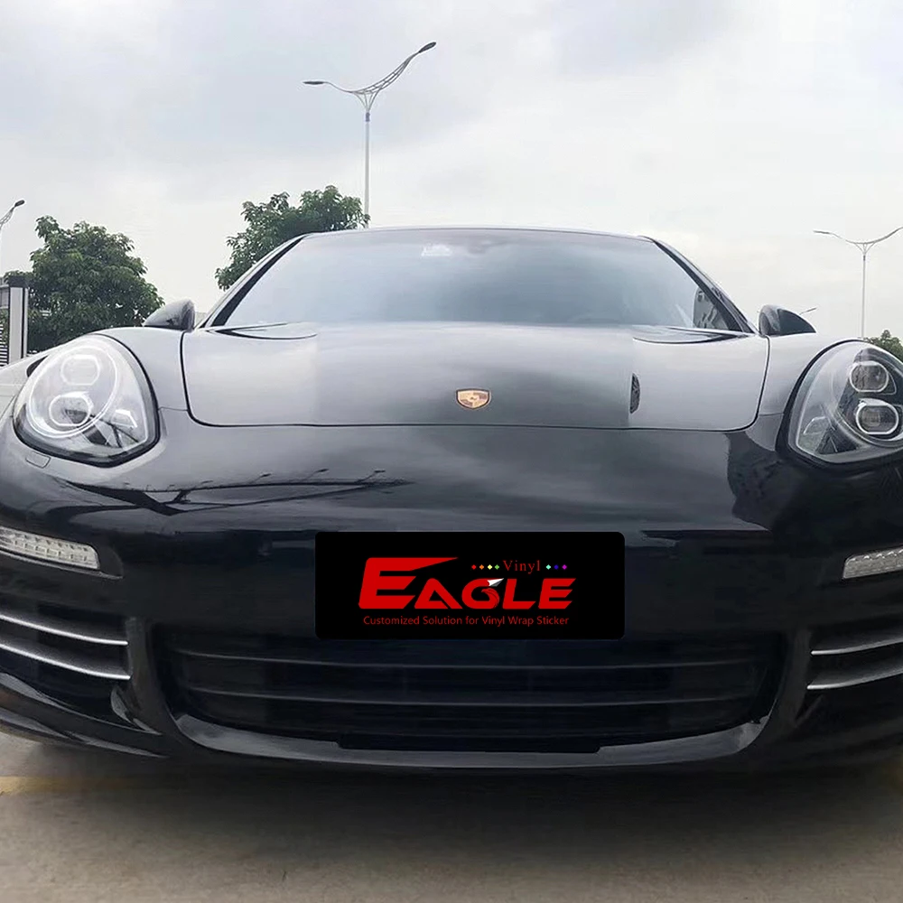 Глянцевая черная Автомобильная защитная пленка без пузырьков воздуха ПВХ клейкая Тонировочная виниловая с отпуском ПЭТ