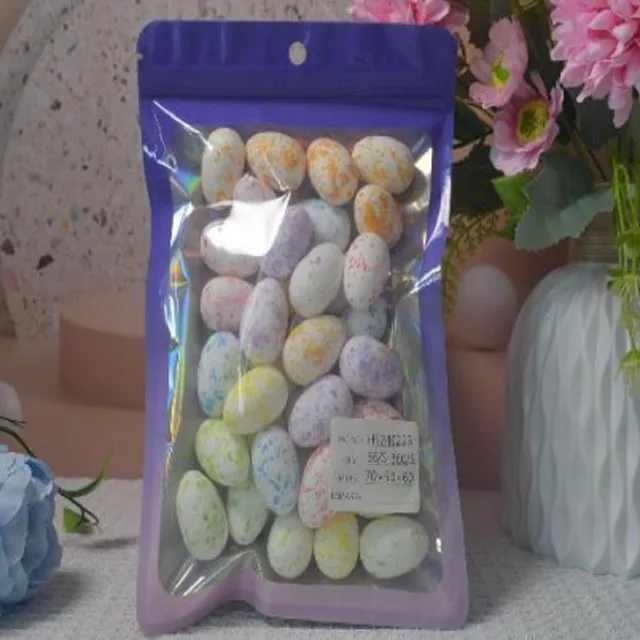 Colorful  Gift  Easter Festival foam Easter Eggs Set 2x3cm 36pcs Ornaments Decoration Plastic  bag packaging Foam Easter Egg Kit