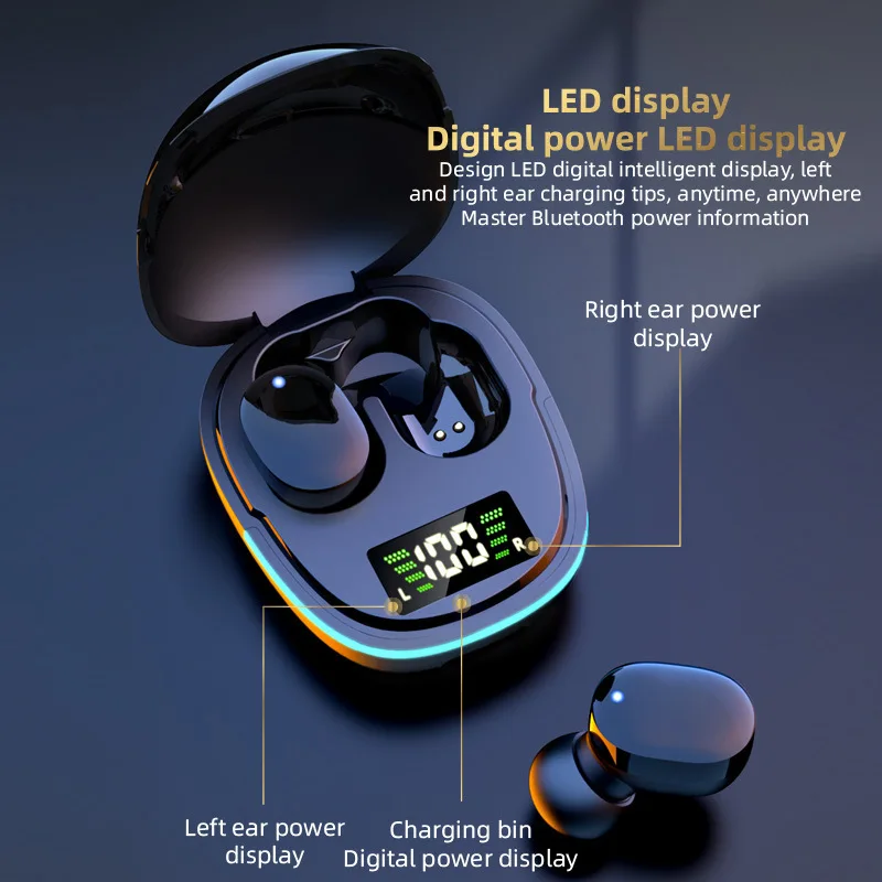 New G9S headset Binaural Call Phone Headset Bt Wireless Earphones Power displays for Music
