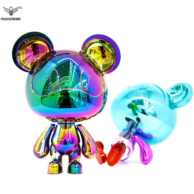 Custom Made Multi Colors Electroplating Vinyl Figure Rainbow Colour Premium Version Vinyl toy Collectible Plated Vinyl Arttoy