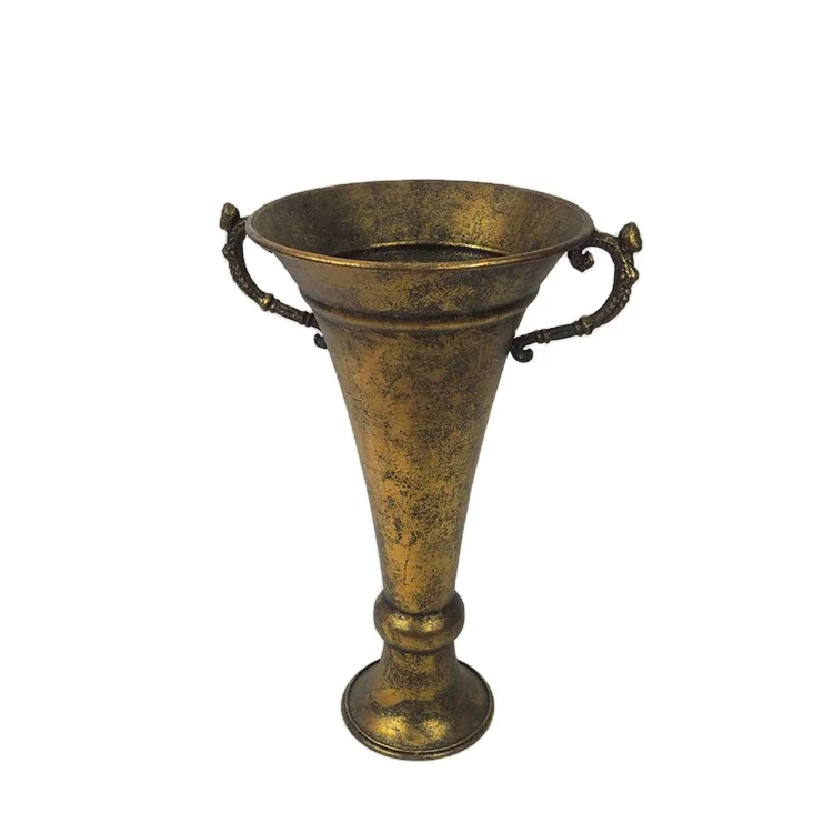 Gold Plated Cone Shape Container For Flowers