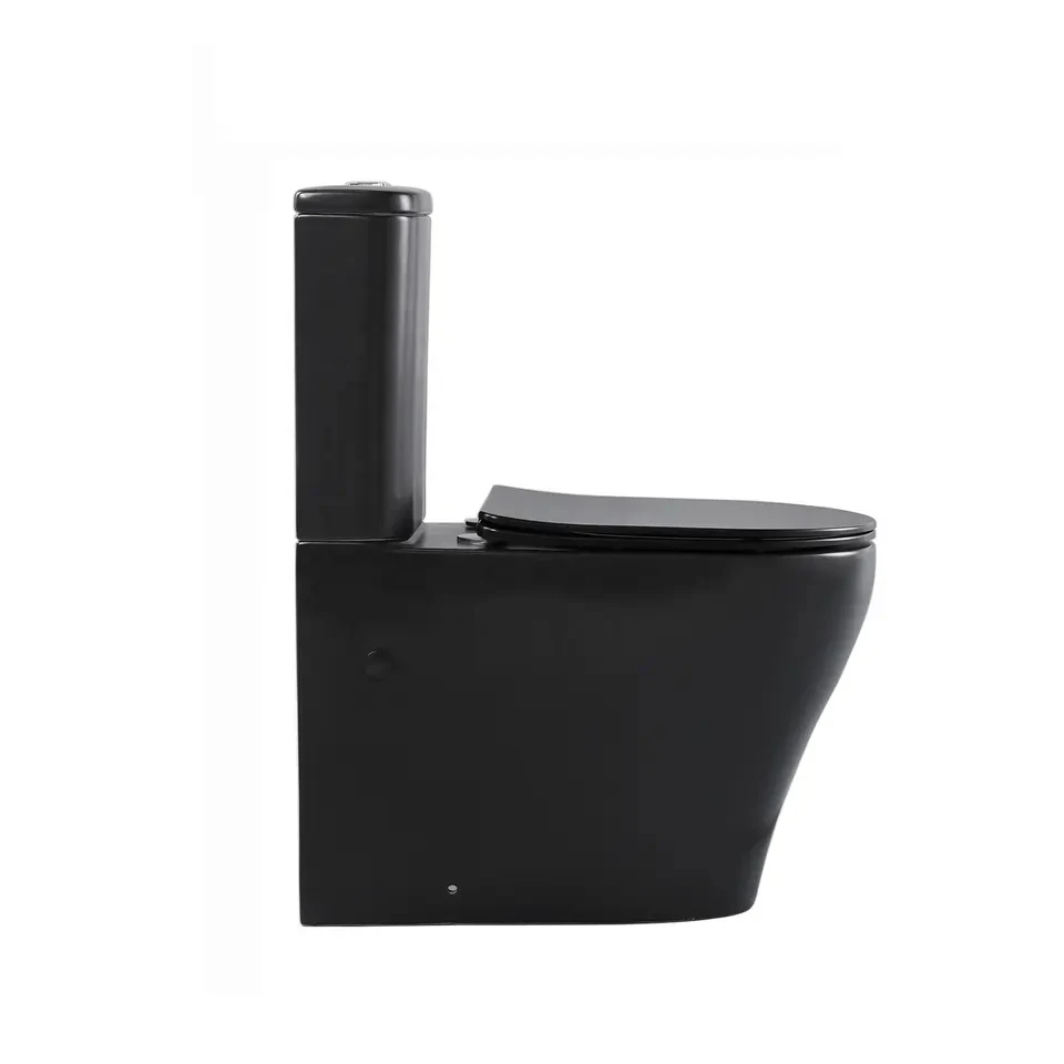 Tornado Matte Black Cyclone Flushing Two Piece Toilet Suites Comfort Height Sanitary Ware Watermark Toilet