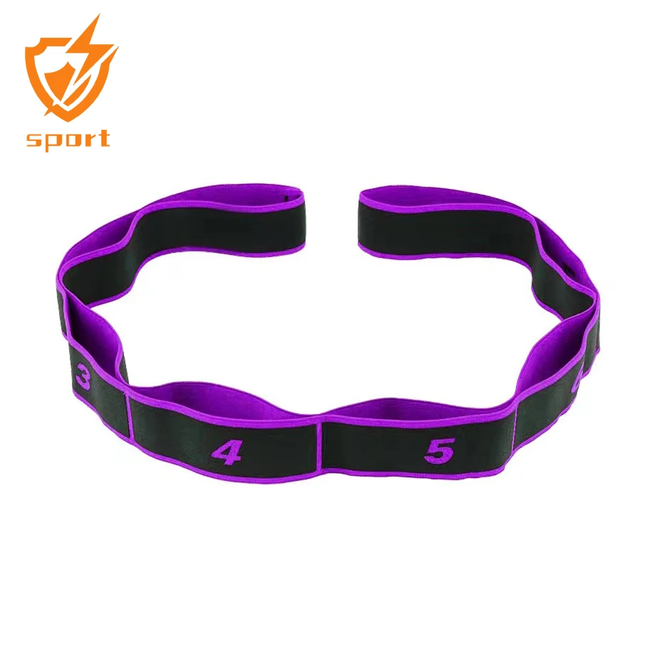 Custom pilates gym fitness dance training stretch straps belt yoga band wholesale