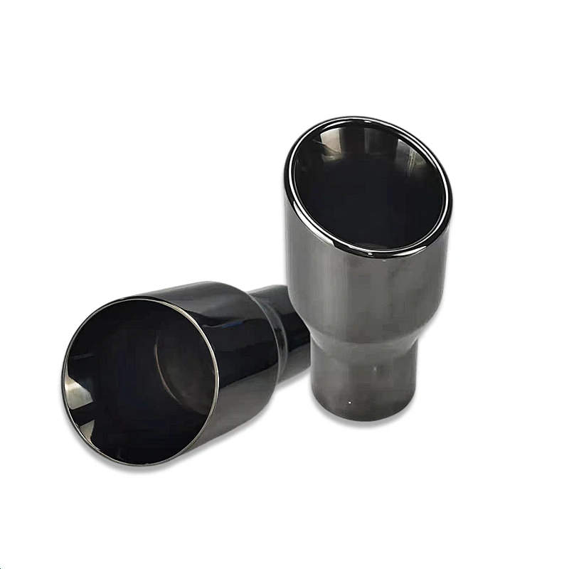 Car Universal Exhaust Pipe 60mm Inlet Car Muffler Tip Chrome 304 Stainless Steel Black Universal Modification Customized