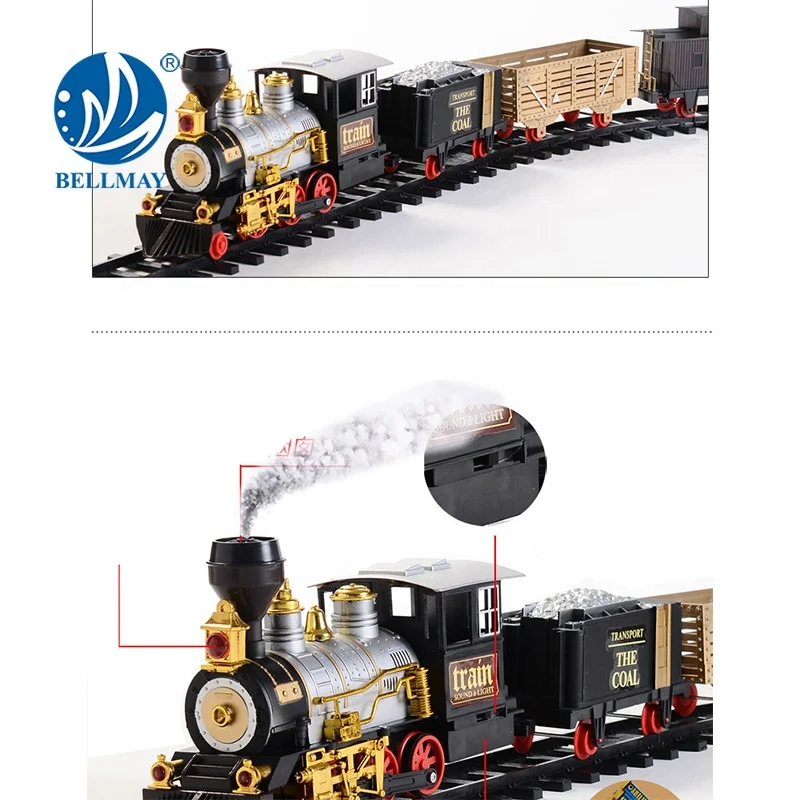 Bemay Toy Attractive Colorful Toy Train Track Electric Rail Train Toy Railway With Light And Music