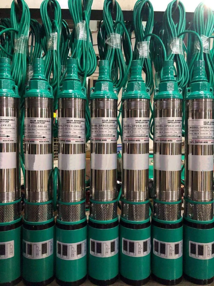 3 Inch 300W 36V Plastic Impeller Brush Solar Water Pump Solar Powered  Brush Submersible Solar Pump for Deep Well
