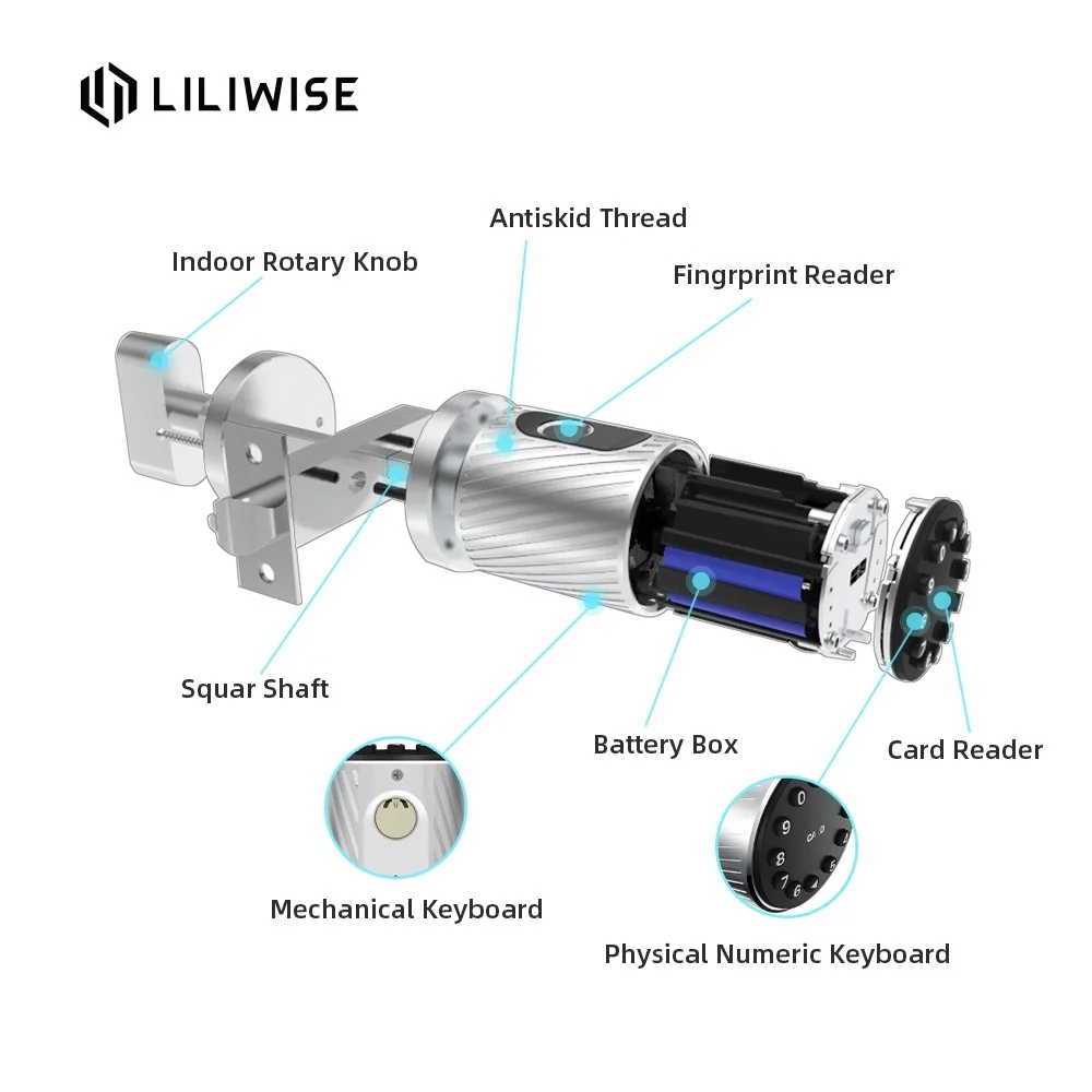 Fingerprint Smart Biometric Lock Quick Access Keyless Metal Security Anti-Theft Door Lock