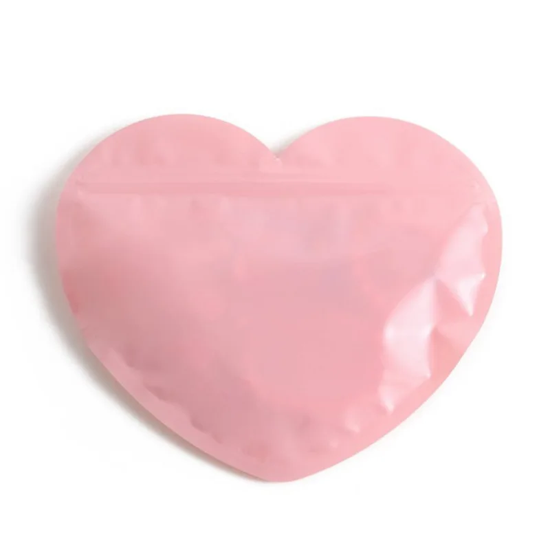 Heart shaped Jewelry Gift Self sealing Resealable Ziplock Bag Candy Food Candy Packaging Bags