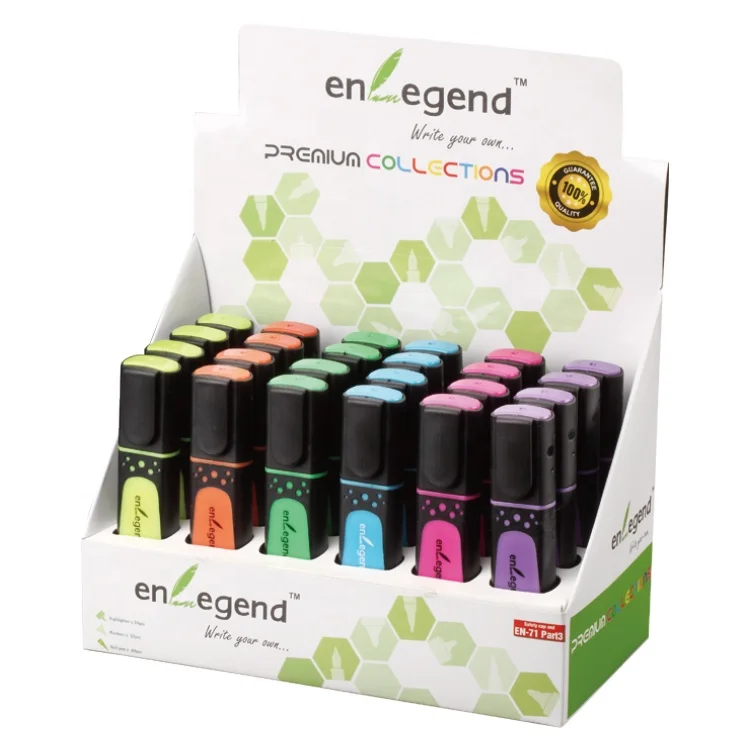 Customizable Pastel Color Square Barrel Highlighters: Aesthetic Pens for School and Office