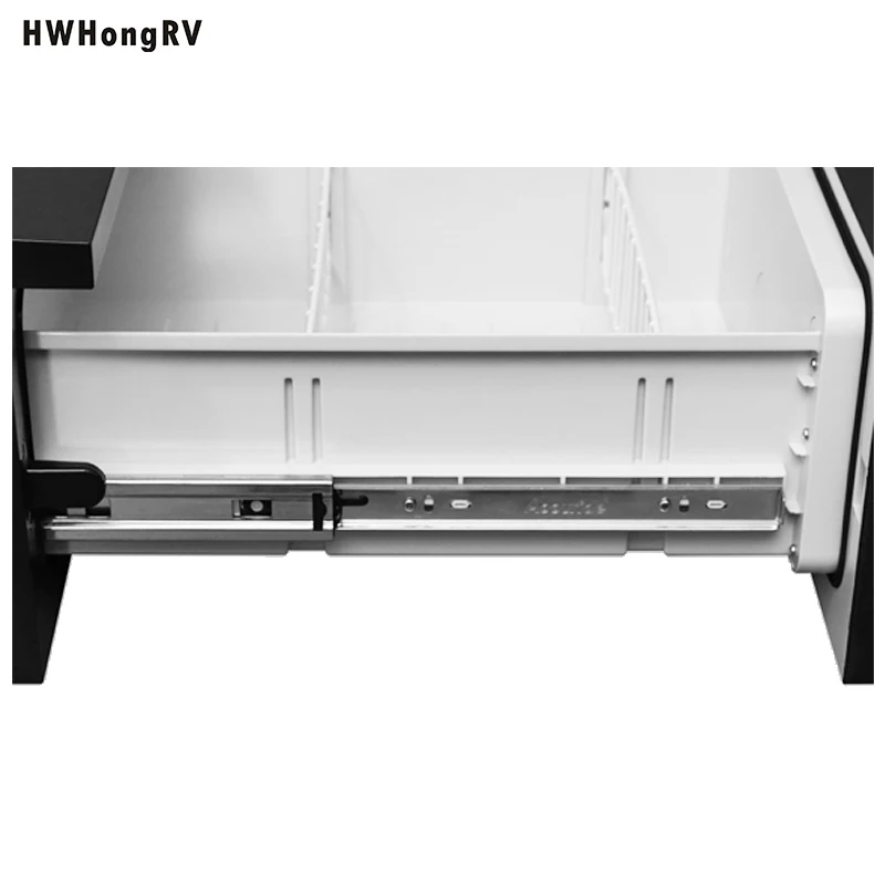 HWHongRV Drawer Style 12/24V DC Only Freezer Mode Mini Frid Refrirator for Vehicle Car Boat for Driving Travel Fishing