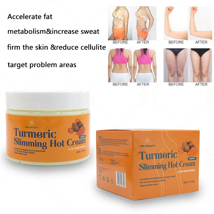 Herbal Ginger Slim Cream Body Hip Waist Tummy Calf Muscles Fat Burning Hot Turmeric Slimming Cream