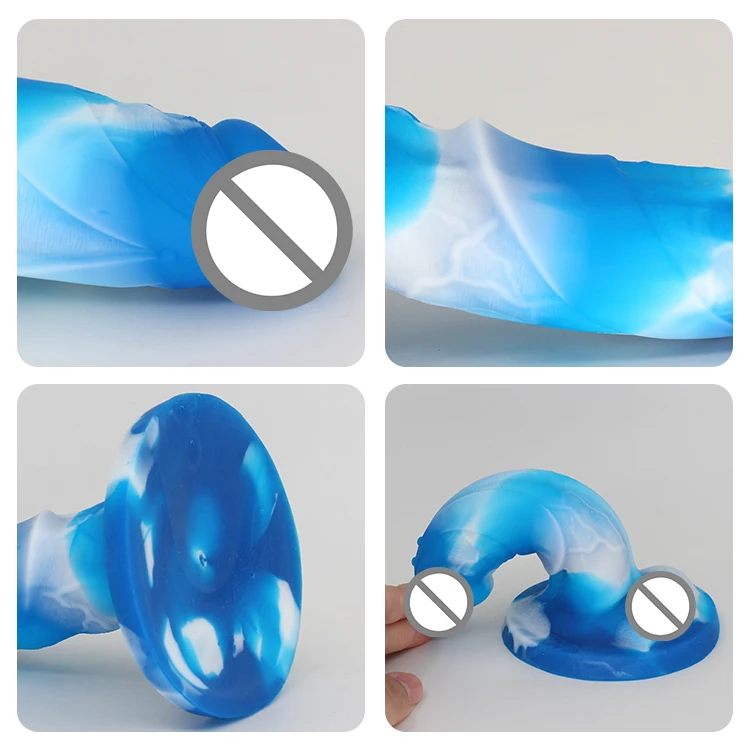 Blue Sky and White Clouds Dildo Simulation Penis Strap on dildo For Couples With Suction Cup Adult Sex Toys