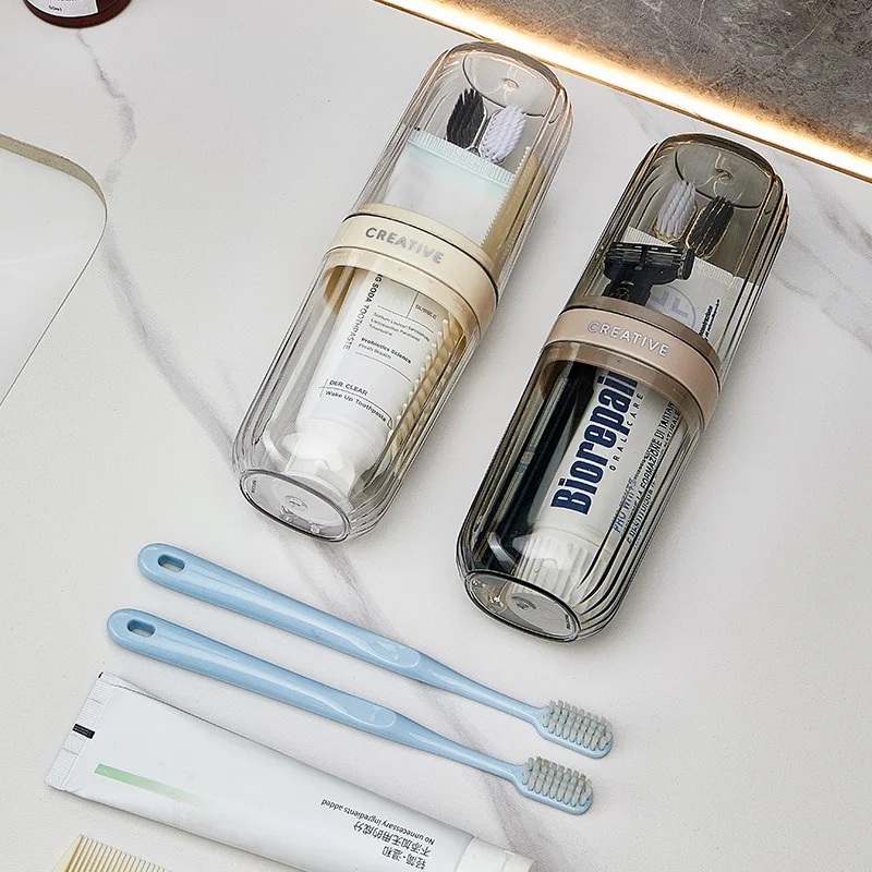 Best Sale Travel Portable Toothbrush Set Light Luxury High Quality Plastic 3-in-1 Toiletry Cup