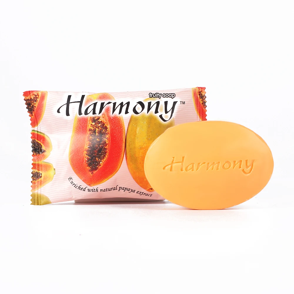 Wholesale Rich Lather Strong Smell Harmony Soap Papaya Flavor 75gr, Jabon Frutas Watermelon Harmony Soap Remove Bad Odor